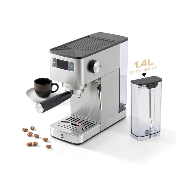 Espresso Machine GarveeHome Compact 20 Bar Stainless Steel Silver-6