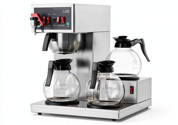 Happybuy 12 Cups Commercial Drip Coffee Maker, Coffee Maker Machine with 3 Glass Carafes and 3 Warmer Plates, Stainless Steel Pour Over Coffee Brewer for Restaurant-7