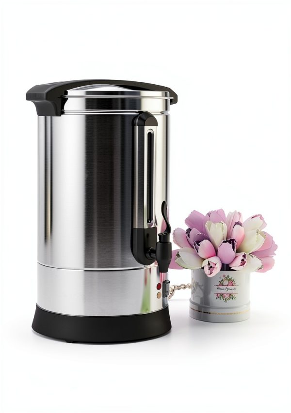 GlowSol Commercial Coffee Urn, 14L/3.7 Gal Hot Beverage Dispenser, 100 Cup, Stainless Steel Hot Coffee Dispenser for Party-1