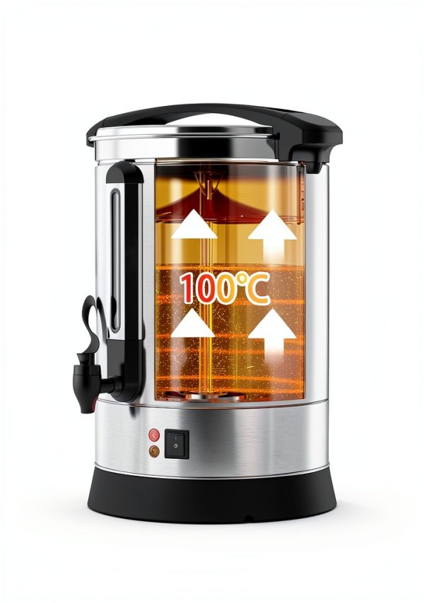 GlowSol Commercial Coffee Urn, 14L/3.7 Gal Hot Beverage Dispenser, 100 Cup, Stainless Steel Hot Coffee Dispenser for Party-5