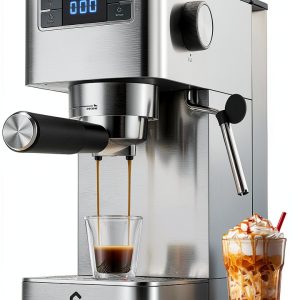 Espresso Machine GarveeHome Compact 20 Bar Stainless Steel Silver-0