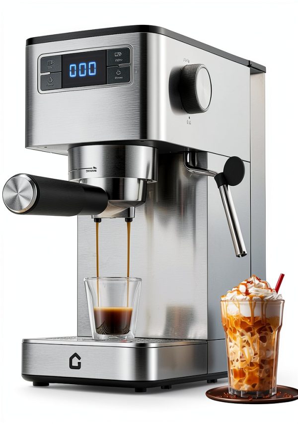 Espresso Machine GarveeHome Compact 20 Bar Stainless Steel Silver-0