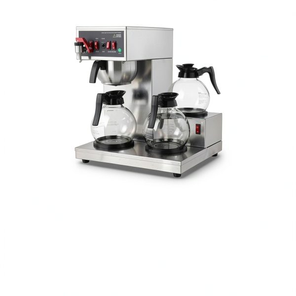 Happybuy 12 Cups Commercial Drip Coffee Maker, Coffee Maker Machine with 3 Glass Carafes and 3 Warmer Plates, Stainless Steel Pour Over Coffee Brewer for Restaurant-6