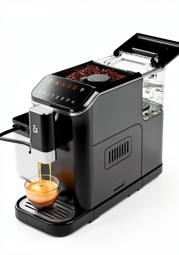 Fully Automatic Espresso Coffee Machine with Built-In Grinder, Milk Frother, Touchscreen, 20 Bar Pump Pressure, 1.5L Detachable Water Tank, One-Touch Latte & Cappuccino Maker, 1350W Gold-8