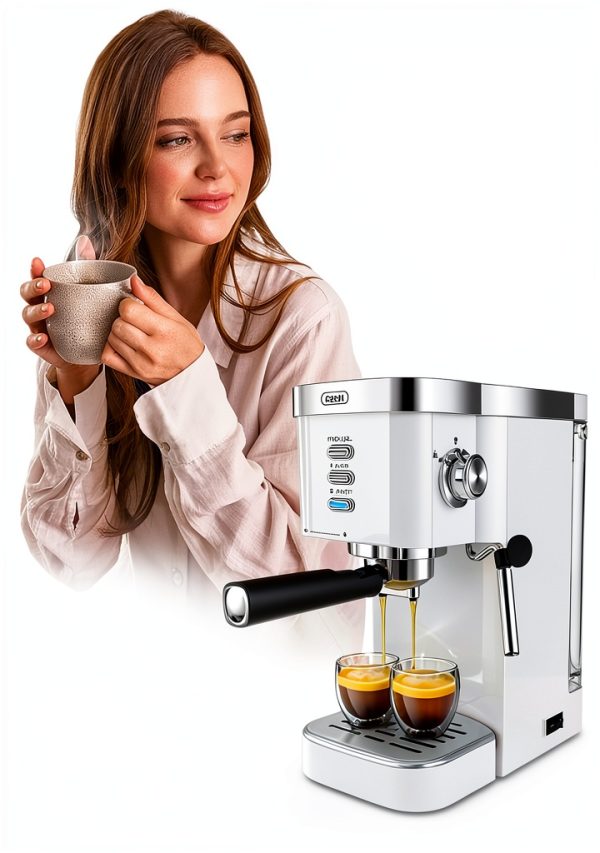 Gevi 20 Bar Espresso Machine with Milk Frother Beige 1.2L-7