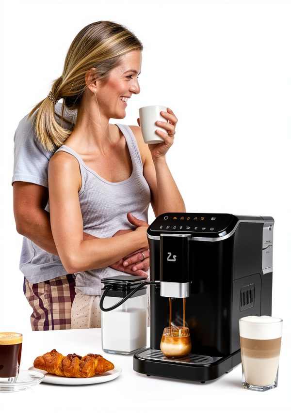 Fully Automatic Espresso Coffee Machine with Built-In Grinder, Milk Frother, Touchscreen, 20 Bar Pump Pressure, 1.5L Detachable Water Tank, One-Touch Latte & Cappuccino Maker, 1350W Gold-1
