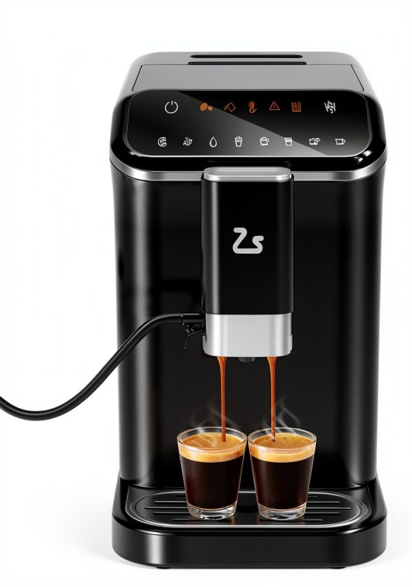 Fully Automatic Espresso Coffee Machine with Built-In Grinder, Milk Frother, Touchscreen, 20 Bar Pump Pressure, 1.5L Detachable Water Tank, One-Touch Latte & Cappuccino Maker, 1350W Gold-4
