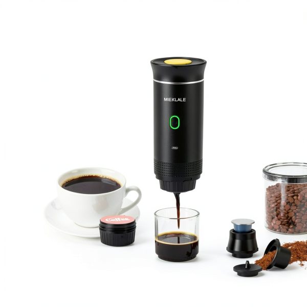 Portable Electric Espresso Machine MIEKLALE Self-Heating Type-C, Black-1
