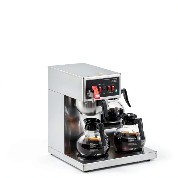Happybuy 12 Cups Commercial Drip Coffee Maker, Coffee Maker Machine with 3 Glass Carafes and 3 Warmer Plates, Stainless Steel Pour Over Coffee Brewer for Restaurant-4