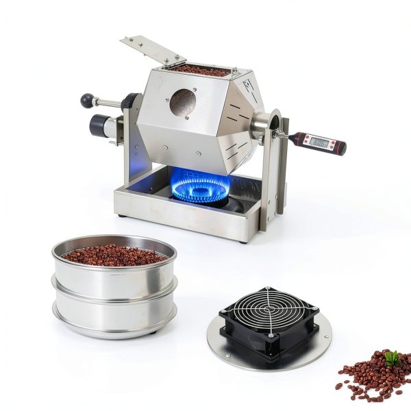 Gas Coffee Roaster 3.8L Steel Drum with Bean Cooler by MISLOOPY-2