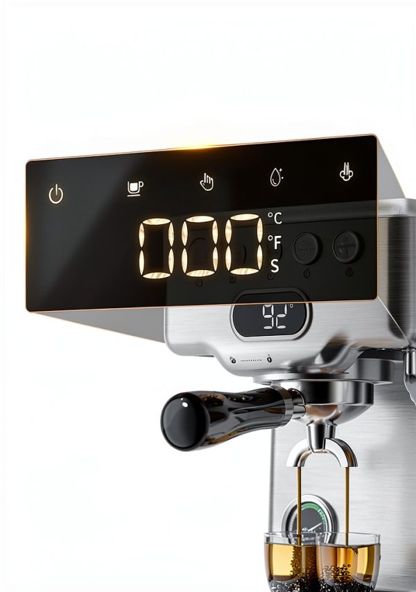 Espresso Machine AMZCHEF 58mm with Pressure Gauge Silver Gray-5
