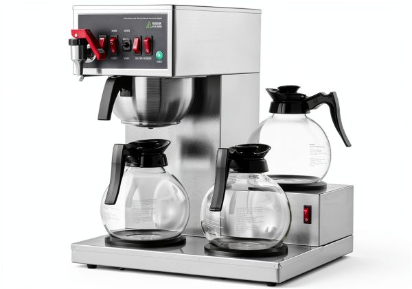 Happybuy 12 Cups Commercial Drip Coffee Maker, Coffee Maker Machine with 3 Glass Carafes and 3 Warmer Plates, Stainless Steel Pour Over Coffee Brewer for Restaurant-8
