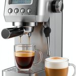 Gourmia Slim Espresso Machine 20-Bar Pump LCD Milk Frother Stainless-0
