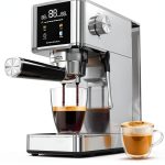 WAA 20 Bar Barista Grade Espresso Machine Stainless Steel 1.2L Silver-0