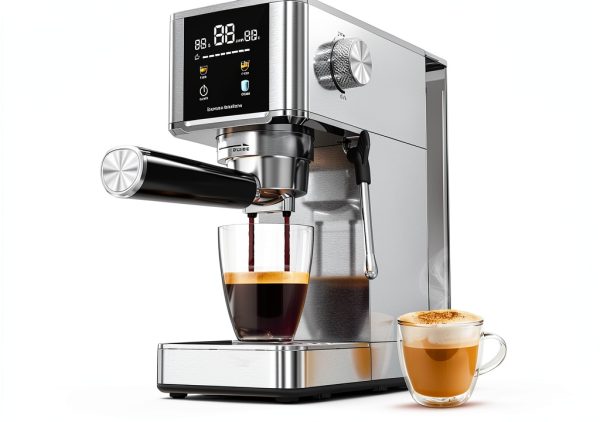 WAA 20 Bar Barista Grade Espresso Machine Stainless Steel 1.2L Silver-0
