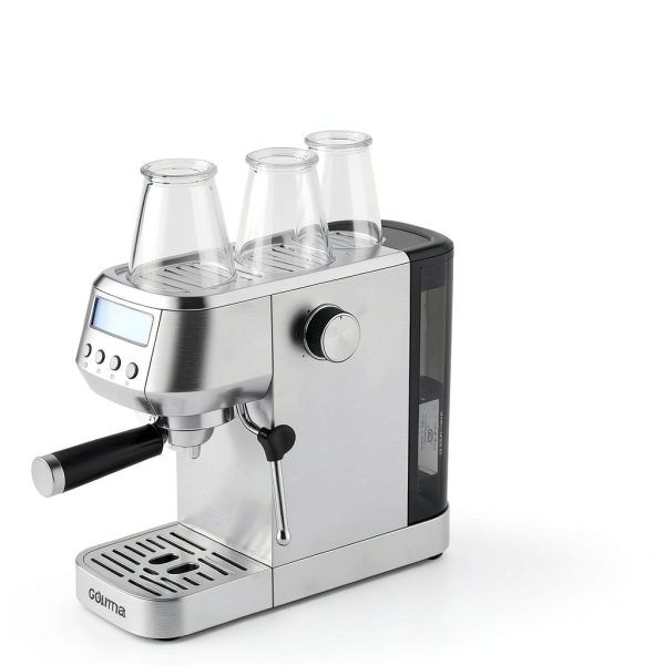 Gourmia Slim Espresso Machine 20-Bar Pump LCD Milk Frother Stainless-1